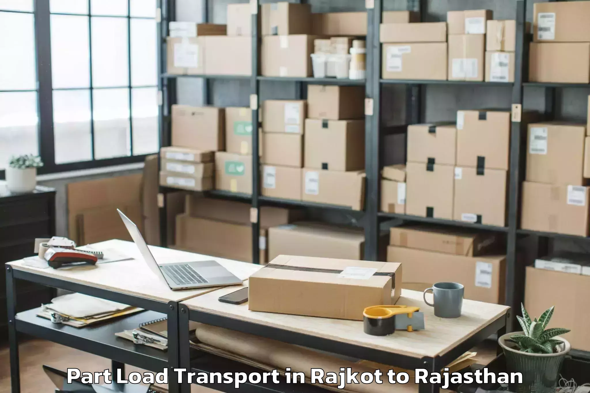 Easy Rajkot to Jagannath University Jaipur Part Load Transport Booking